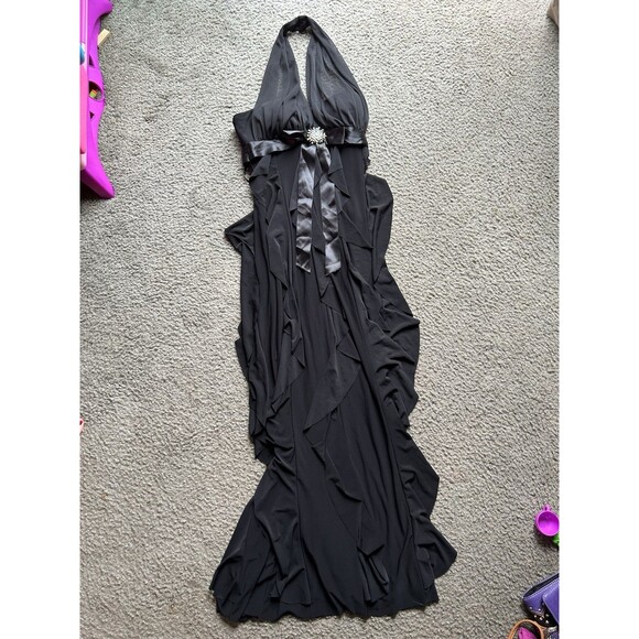 Betsy & Adam By Linda Bernell Formal Black Gown With Beaded Accent NWT SIZE 4 - Picture 1 of 6